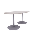 Proof 42" x 84" Racetrack Pedestal Counter Table with Round Base Pair HPL Top
