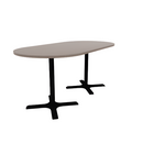 Proof 42" x 84" Racetrack Pedestal Counter Table with X-Base Pair HPL Top