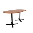 Proof 42" x 84" Racetrack Pedestal Counter Table with X-Base Pair HPL Top