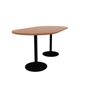 Proof 42" x 84" Racetrack Pedestal Counter Table with Round Steel Base Pair HPL Top