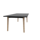 Voodoo 42" x 90" Rounded Rectangle Cafe Table HPL Top with Matching 3MM PVC Square Edge