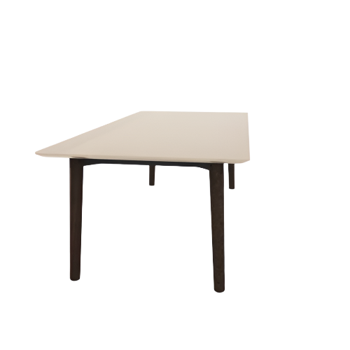 Voodoo 42" x 90" Rounded Rectangle Cafe Table HPL Top with Matching 3MM PVC Knife Edge