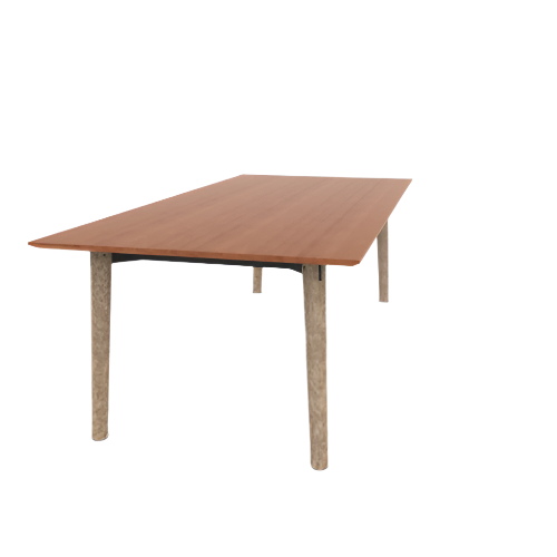 Voodoo 42" x 90" Rectangle Cafe Table HPL Top with Matching 3MM PVC Knife Edge
