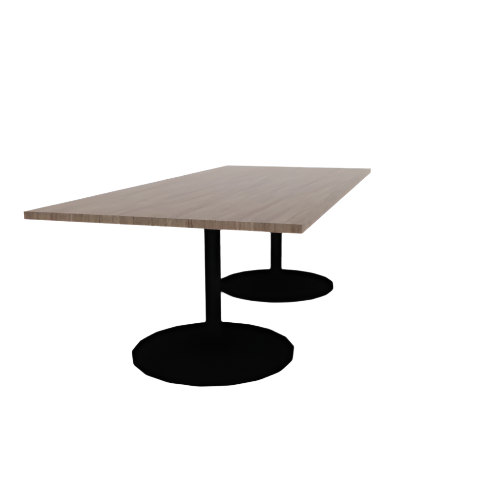 Proof 42" x 96" Rectangle Pedestal Cafe Table with Round Base Pair HPL Top