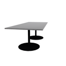 Proof 42" x 96" Rectangle Pedestal Cafe Table with X-Base Pair HPL Top