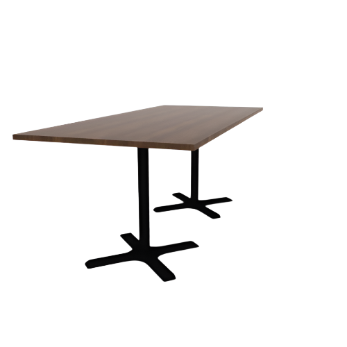 Proof 42" x 96" Rectangle Pedestal Counter Table with X-Base Pair HPL Top