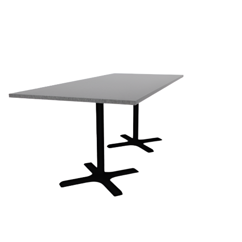 Proof 42" x 96" Rectangle Pedestal Counter Table with X-Base Pair HPL Top