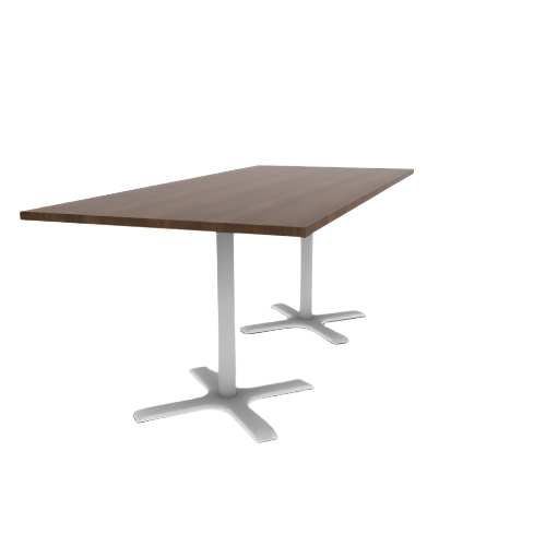 Proof 42" x 96" Rectangle Pedestal Counter Table with X-Base Pair HPL Top