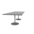 Proof 42" x 96" Rectangle Pedestal Cafe Table with Round Steel Base Pair HPL Top