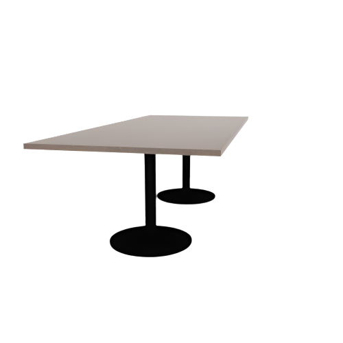 Proof 42" x 96" Rectangle Pedestal Cafe Table with Round Steel Base Pair HPL Top