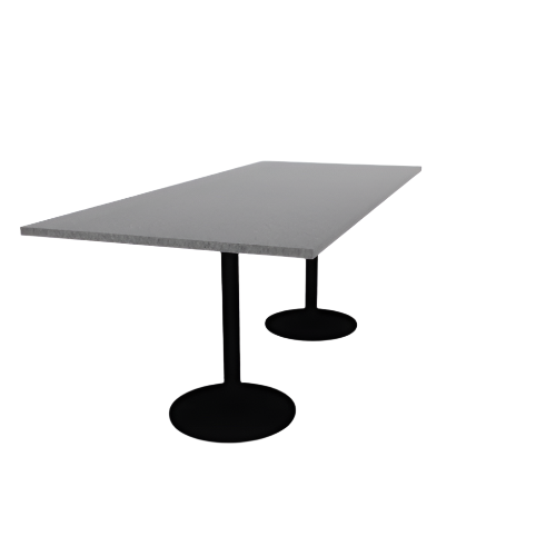 Proof 42" x 96" Rectangle Pedestal Counter Table with Round Steel Base Pair HPL Top