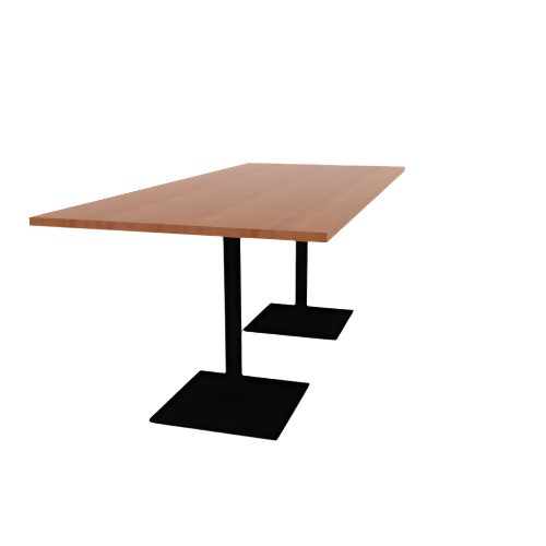 Proof 42" x 96" Rectangle Pedestal Counter Table with Square Steel Base Pair HPL Top