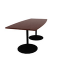 Proof 42" x 96" Boat Pedestal Counter Table with  Round Base Pair HPL Top