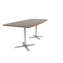 Proof 42" x 96" Boat Pedestal Counter Table with  X-Base Pair HPL Top