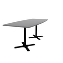 Proof 42" x 96" Boat Pedestal Counter Table with  X-Base Pair HPL Top