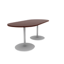 Proof 42" x 96" Racetrack Pedestal Counter Table with Round Base Pair HPL Top