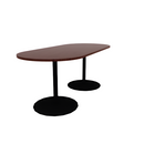 Proof 42" x 96" Racetrack Pedestal Counter Table with Round Base Pair HPL Top