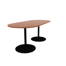 Proof 42" x 96" Racetrack Pedestal Counter Table with Round Base Pair HPL Top