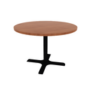 Proof 42" Dia Round Pedestal Cafe Table with Cast Iron X-Base HPL Top