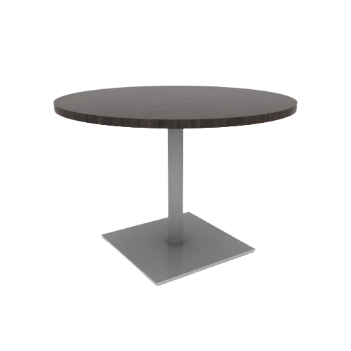 Proof 42" Dia Round Pedestal Cafe Table with Square Steel Base HPL Top