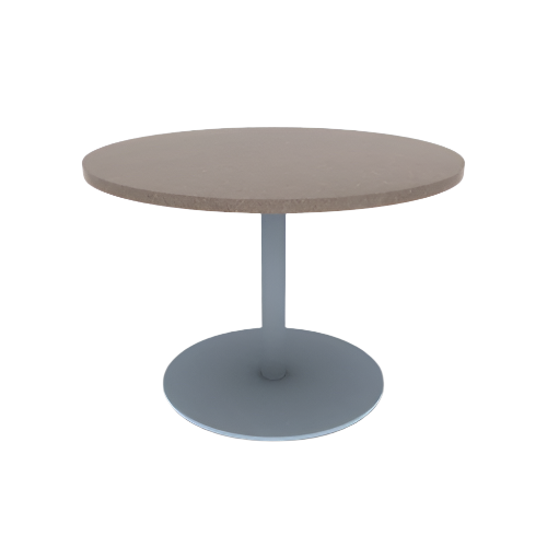 Proof 42" Dia Round Pedestal Cafe Table with Round Stainless Steel Base HPL Top