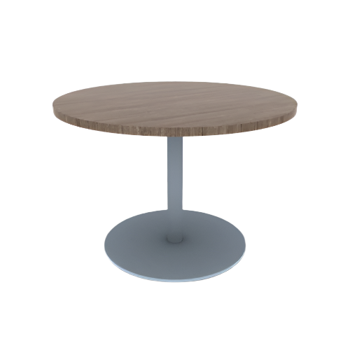 Proof 42" Dia Round Pedestal Cafe Table with Round Stainless Steel Base HPL Top