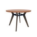 Rang 42" x 30" Round Cafe Table Solid Wood Legs Steel Apron HPL Top with Square Edge