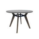 Rang 42" x 30" Round Cafe Table Solid Wood Legs Steel Apron HPL Top with Square Edge