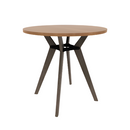 Rang 42" x 42" Round Bar Table Solid Wood Legs Steel Apron HPL Top with Square Edge