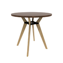 Rang 42" x 42" Round Bar Table Solid Wood Legs Steel Apron HPL Top with Square Edge