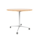 Vaux 42" Round Conference Table HPL Top with Square Edge Casters 36"H