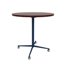 Vaux 42" Round Bar Table HPL Top with Square Edge Casters 42"H