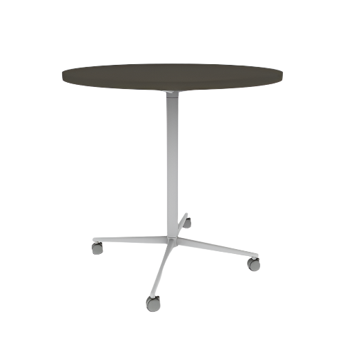Vaux 42" Round Bar Table HPL Top with Square Edge Casters 42"H