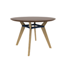 Rang 42" x 30" Round Cafe Table Solid Wood Legs Steel Apron HPL Top with Knife Edge