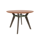 Rang 42" x 30" Round Cafe Table Solid Wood Legs Steel Apron HPL Top with Knife Edge