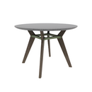 Rang 42" x 30" Round Cafe Table Solid Wood Legs Steel Apron HPL Top with Knife Edge