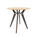 Rang 42" x 42" Round Bar Table Solid Wood Legs Steel Apron HPL Top with Knife Edge