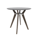 Rang 42" x 42" Round Bar Table Solid Wood Legs Steel Apron HPL Top with Knife Edge