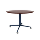 Vaux 42" Round Cafe Table HPL Top with Knife Edge Casters 30"H