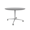 Vaux 42" Round Cafe Table HPL Top with Knife Edge Casters 30"H