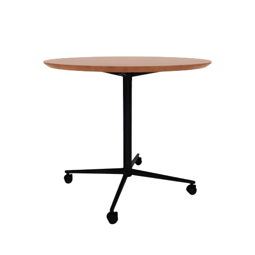 Vaux 42" Round Conference Table HPL Top with Knife Edge Casters 36"H