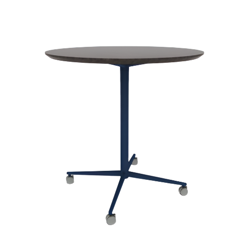 Vaux 42" Round Bar Table HPL Top with Knife Edge Casters 42"H