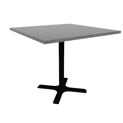 Proof 42" Square Pedestal Cafe Table with Cast Iron X-Base HPL Top