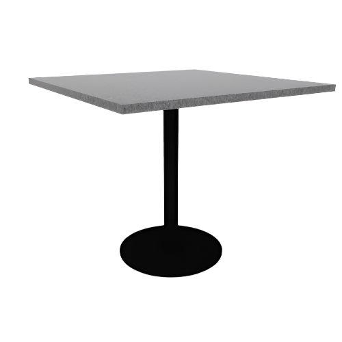 Proof 42" Square Pedestal Cafe Table with Round Steel Base HPL Top