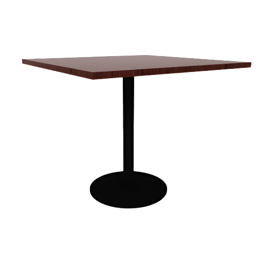 Proof 42" Square Pedestal Counter Table with  Round Steel Base HPL Top