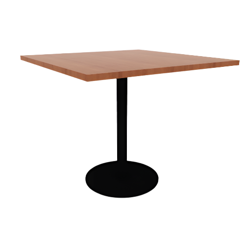 Proof 42" Square Pedestal Cafe Table with Round Steel Base HPL Top