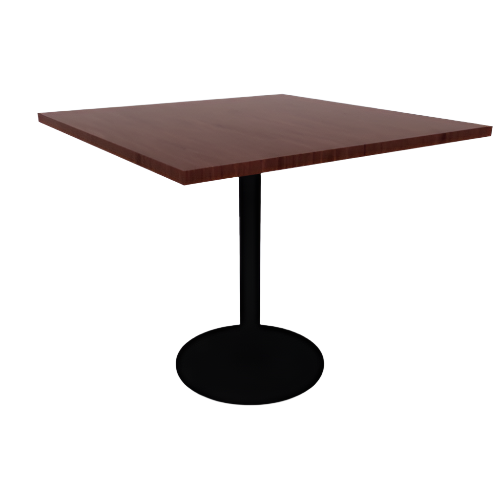 Proof 42" Square Pedestal Cafe Table with Square Steel Base HPL Top