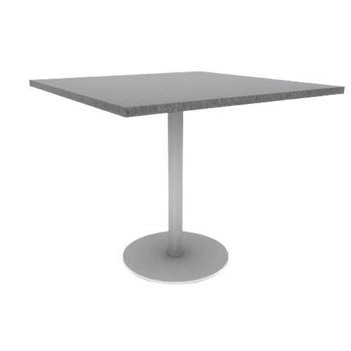 Proof 42" Square Pedestal Cafe Table with Round Steel Base HPL Top