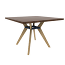 Rang 42" x 30" Rounded Square Cafe Table Solid Wood Legs Steel Apron HPL Top with Square Edge