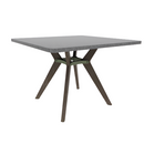 Rang 42" x 30" Rounded Square Cafe Table Solid Wood Legs Steel Apron HPL Top with Square Edge